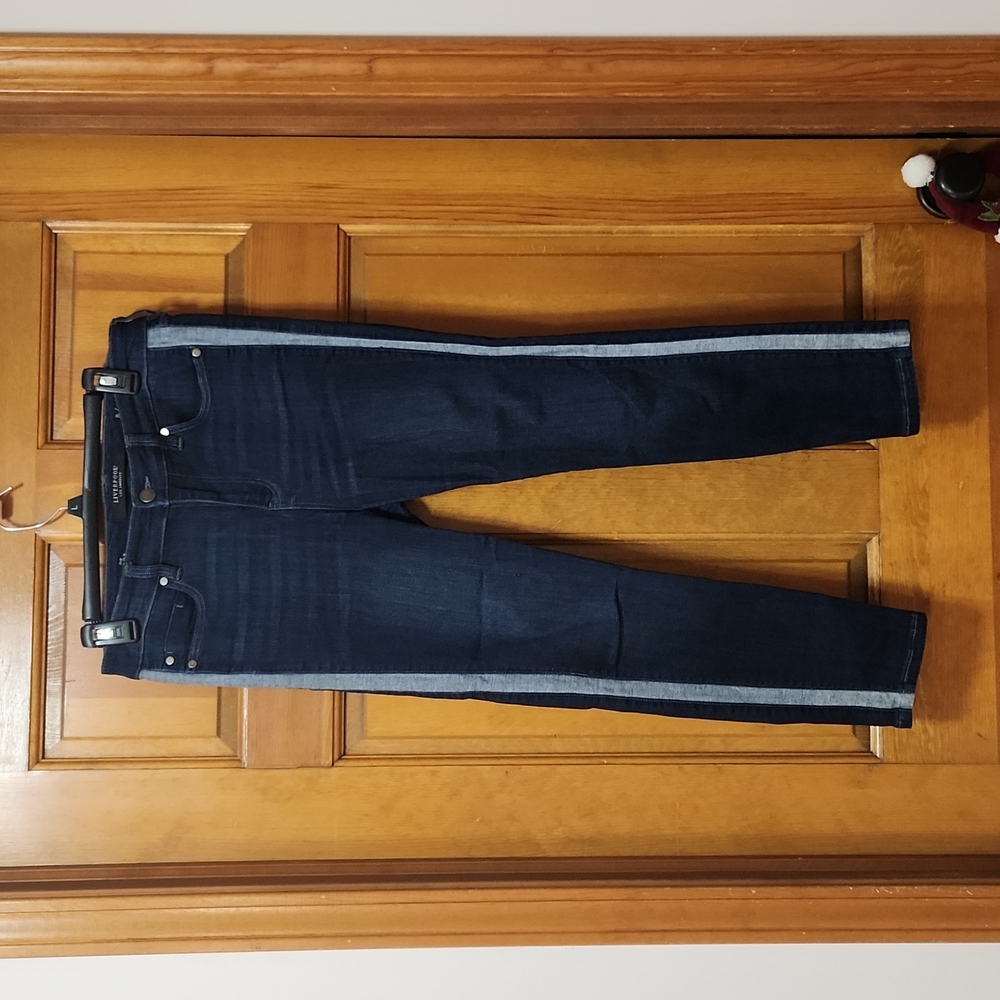 Liverpool Jeans Company Dark Blue Denim Ankle Jeans with Light Blue Side Stripe